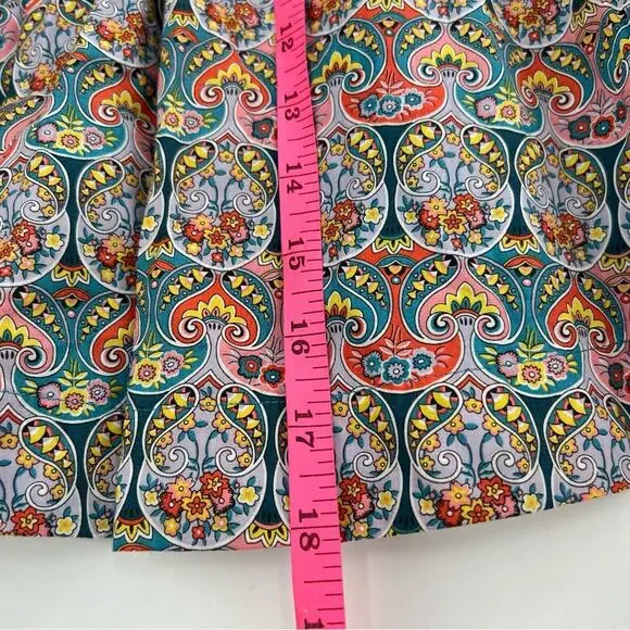 J. Crew Smocked organic cotton mini skirt in Liberty Giorgia Duke fabric sz L - Picture 4 of 7